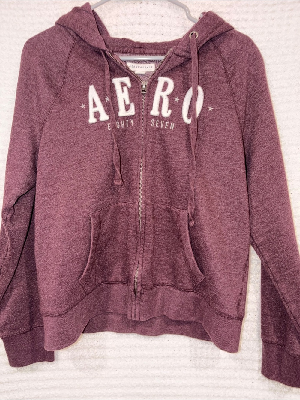 Aeropostale Maroon Zip-Up Hoodie